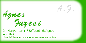 agnes fuzesi business card